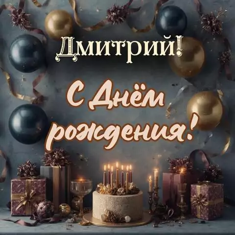 Дмитрий, с Днём рождения! Красивая открытка