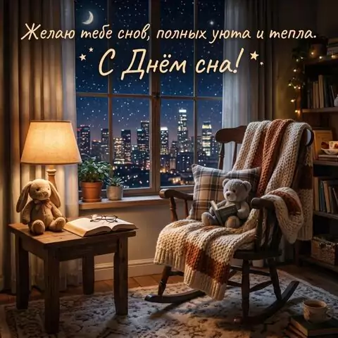 С днём сна Открытка с пожеланиями на ночь