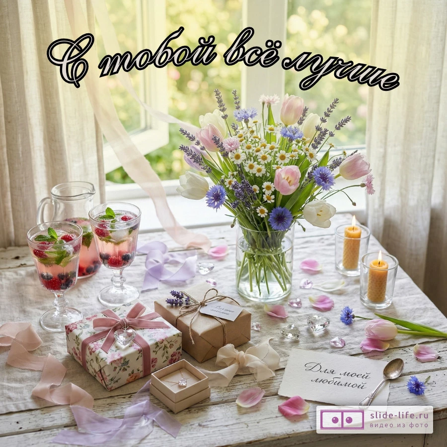 Открытка с нежными словами для любимой женщины