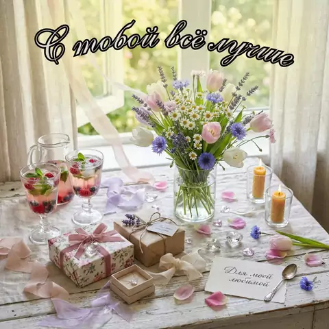 Открытка с нежными словами для любимой женщины