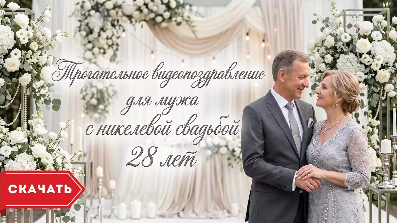 Видеопоздравление с никелевой свадьбой мужу про надежное убежище и 28 лет любви