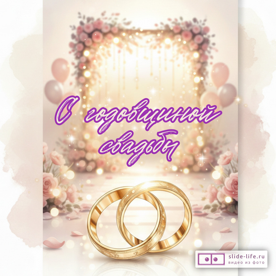 Нежная открытка с годовщиной свадьбы