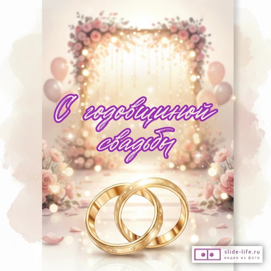 Нежная открытка с годовщиной свадьбы