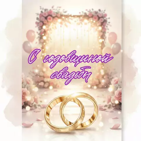 Нежная открытка с годовщиной свадьбы