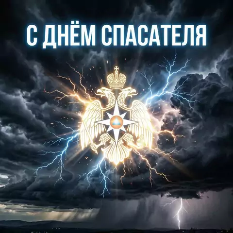 Современная открытка с днем спасателя