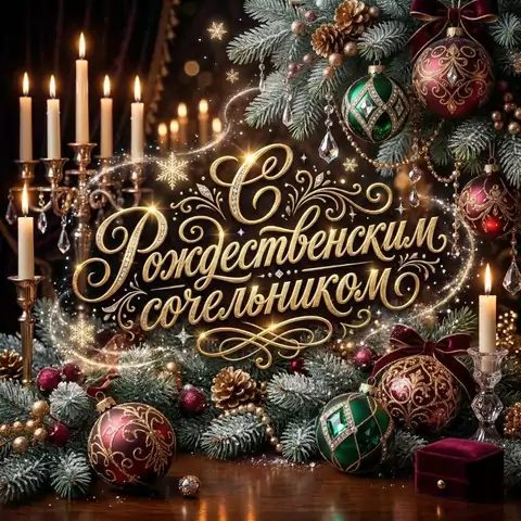 Шикарная открытка на сочельник