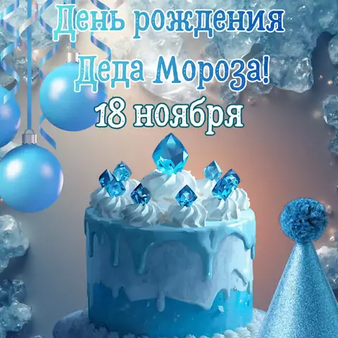 Оригинальная открытка с Днём рождения Деда Мороза