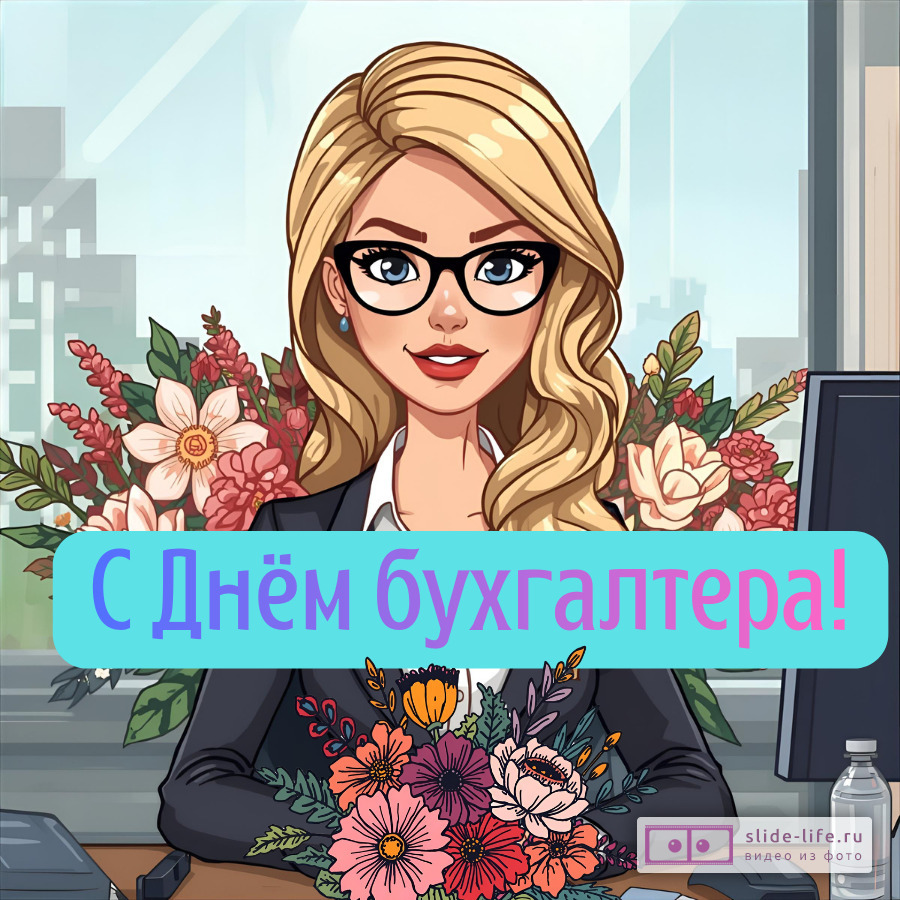 Открытка на день бухгалтера красивая