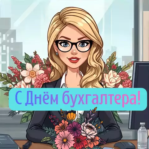 Открытка на день бухгалтера красивая