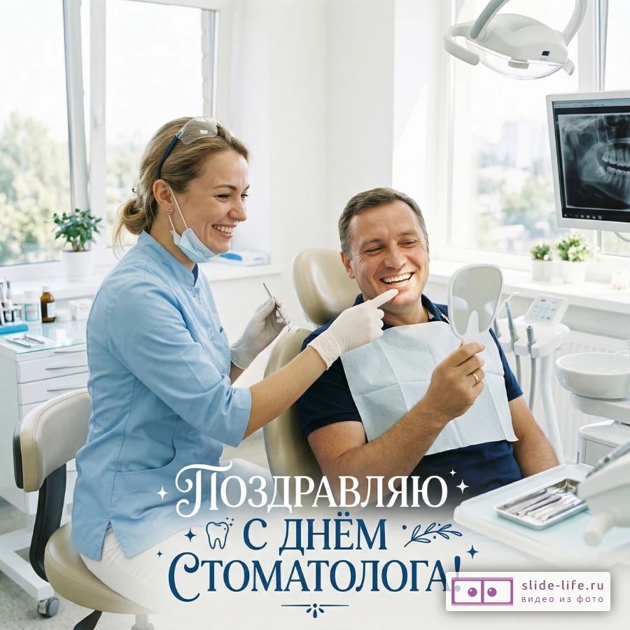 Оригинальная открытка с Днём стоматолога
